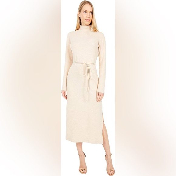 Vince Belted Cotton-Blend Midi Sweater Dress - Picture 3 of 10